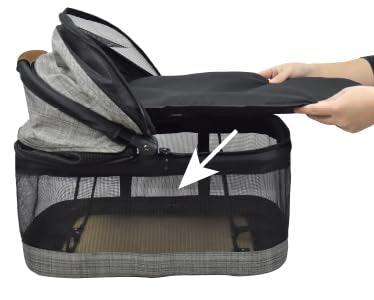 ROODO Fashion 3-in-1 Dog Cat Stroller with Detachable Carrier&Car Seat Combo Best Lightweight