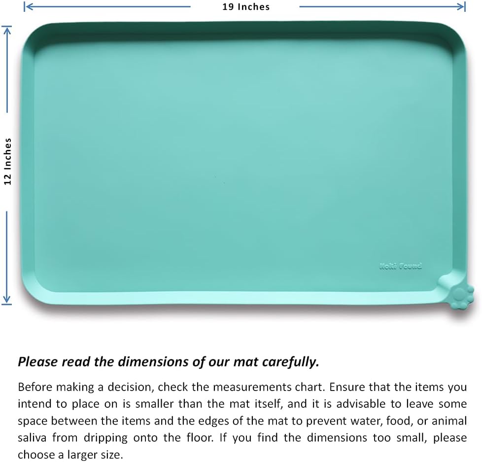 Hoki Found Silicone Pet Food Mats - Non Slip Cat & Dog Bowl Placemats - Waterproof Pet Feeding Mats