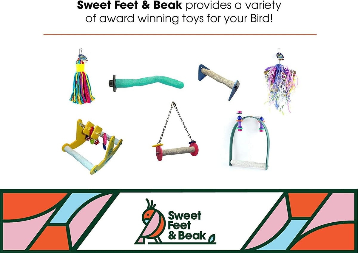 Comfort Grip Safety Perch for Bird Cages - Pedicure Perch for Birds to Keep Nails and Beaks in Top