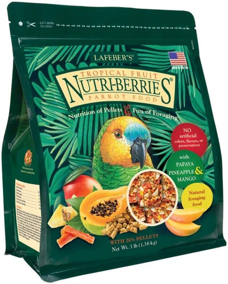 LAFEBER'S Tropical Fruit Nutri-Berries Pet Bird Food, Made with Non-GMO and Human-Grade