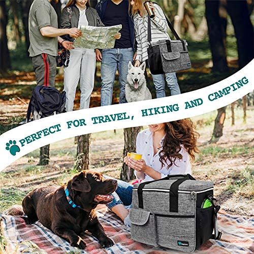 PetAmi Dog Travel Bag, Travel Pet Bag Organizer, Dog Food Travel Bag with Food Container and Bowls