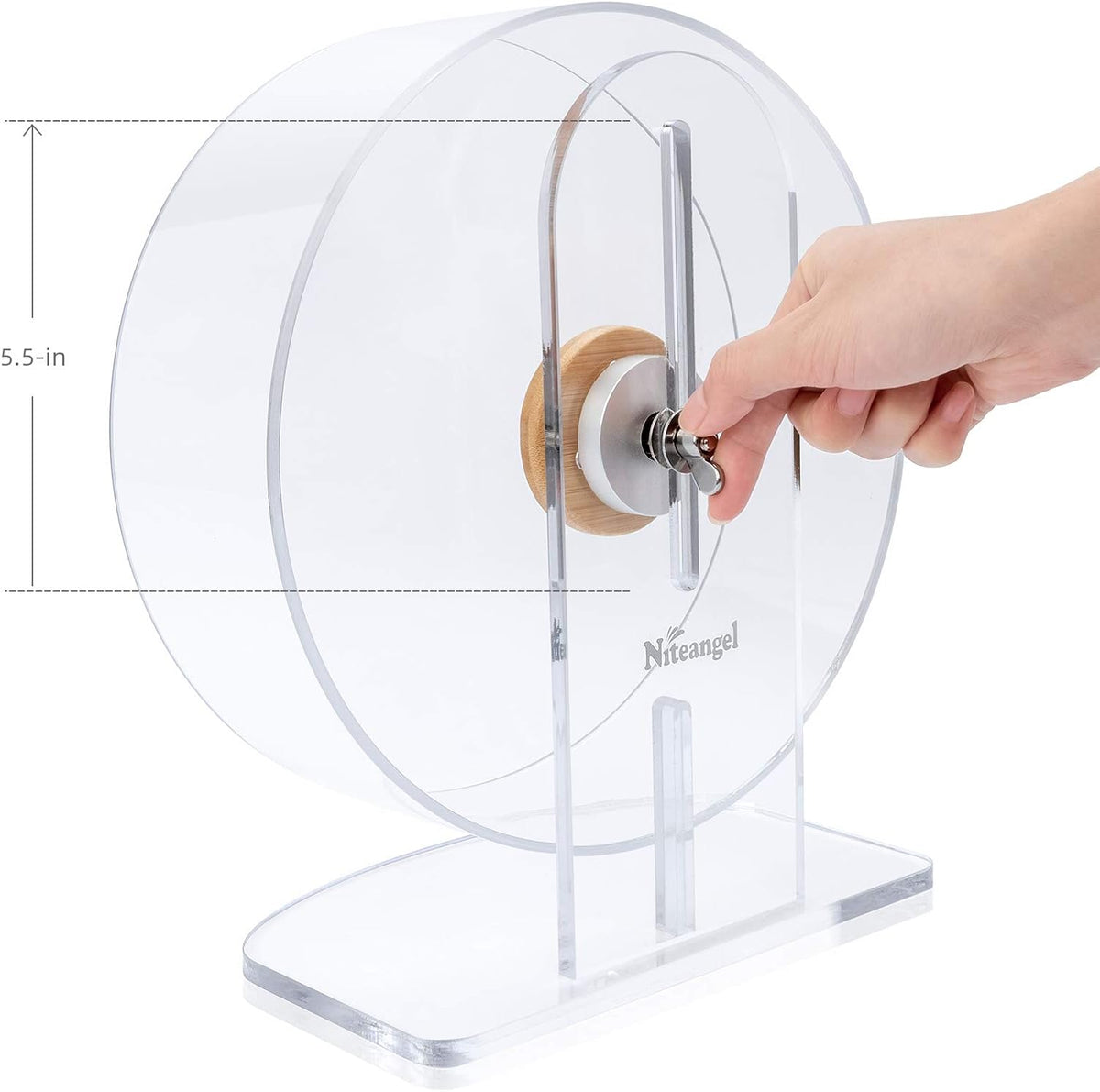 Niteangel Silent Hamster Exercise Wheel: - Dual-Bearing Quiet Spinning Acrylic Hamster Running