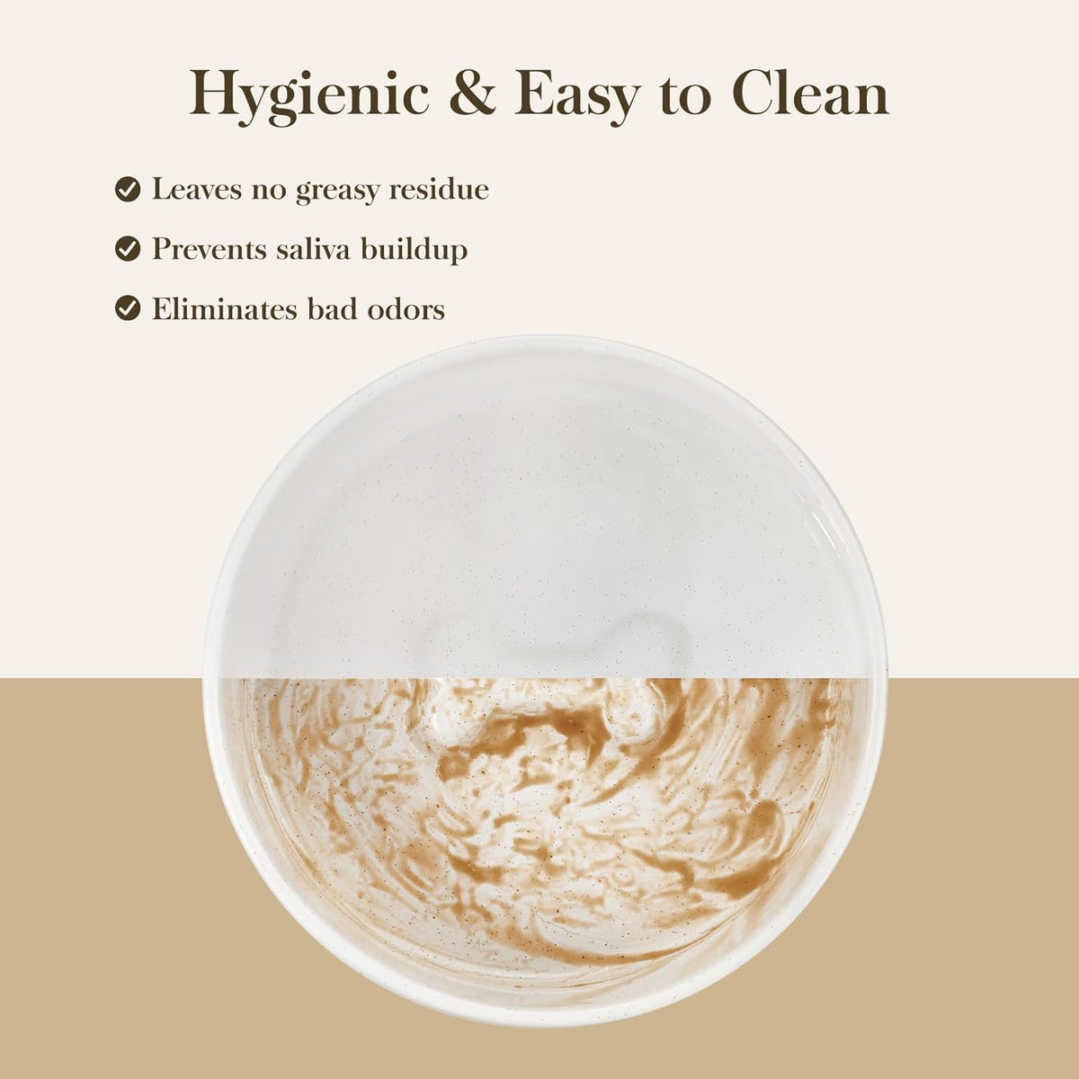 MALACASA Ceramic Dog Bowls, Dog Water/Food Dish with Wood Stand Non-Slip,14oz, Pet Basic Bowls for