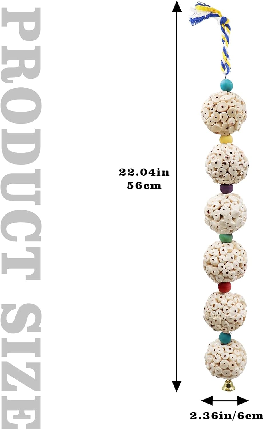 Bird Chewing Toy, Bird Sola Ball Toy with Bell, Bird Cage Accessories, Cage Toys for Cockatiel