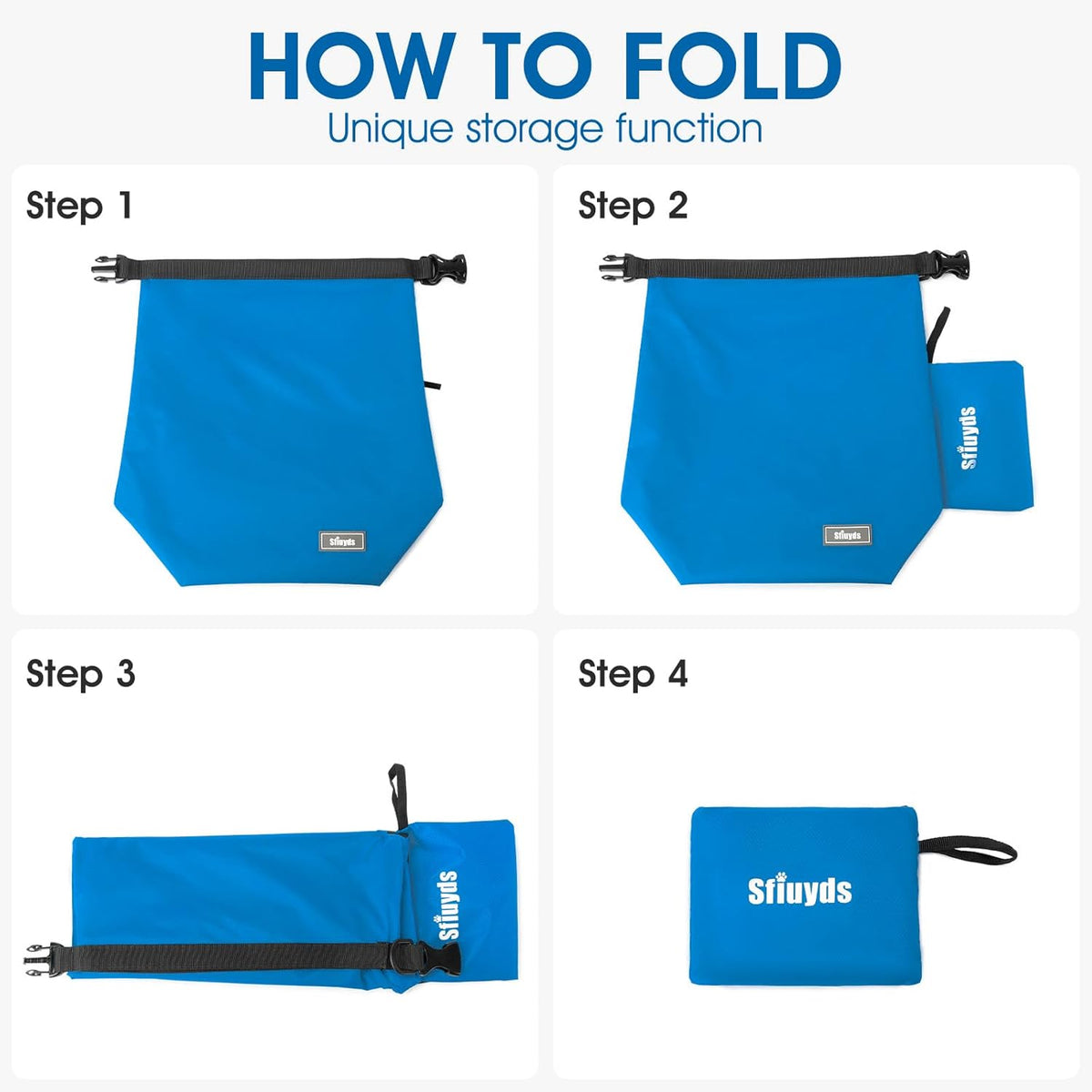 Pet Food Storage Bag,Dog Storage Organizer Bag w/2PCS Collapsible Dog Travel Bowls and Zipper
