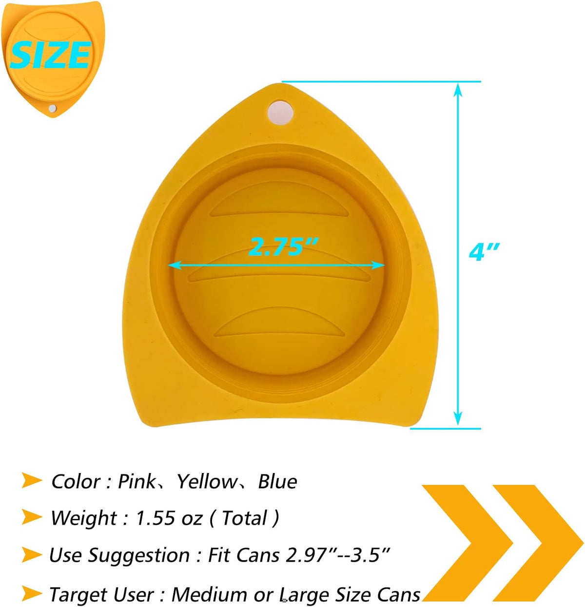 3 Pack Dog Cat Food Can Lids - Silicone Stretch Lids Covers for Pet Food Cans, Reusable Universal