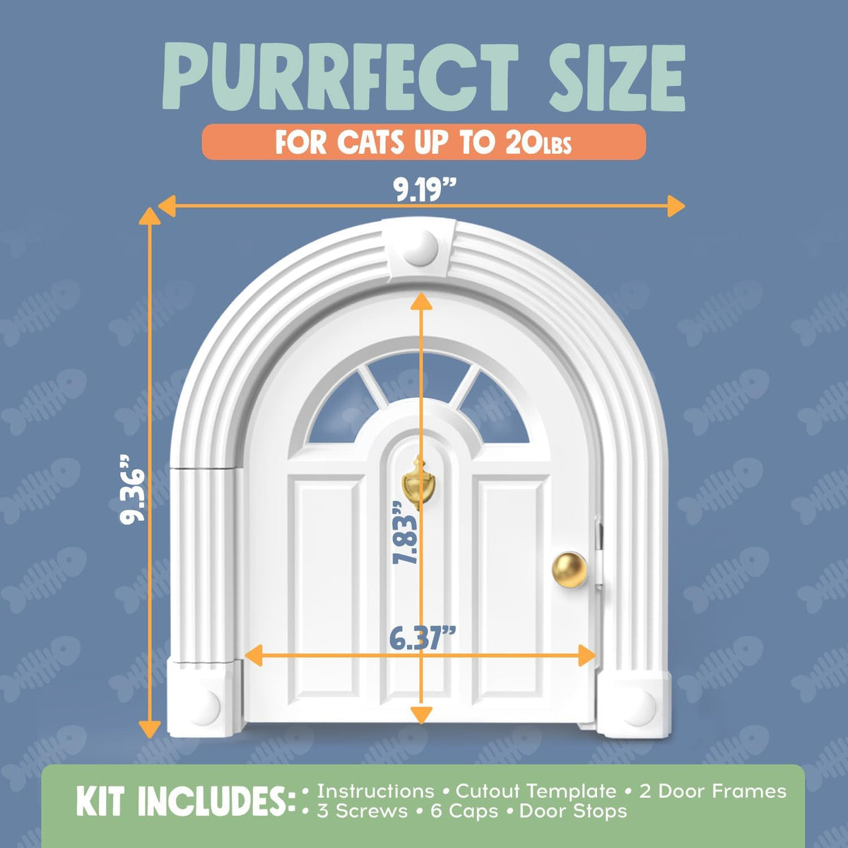 Meow Manor® Cat Door Interior Door - No-Flap, Interior Cat Door for Cats Up to 20 lbs, Easy DIY