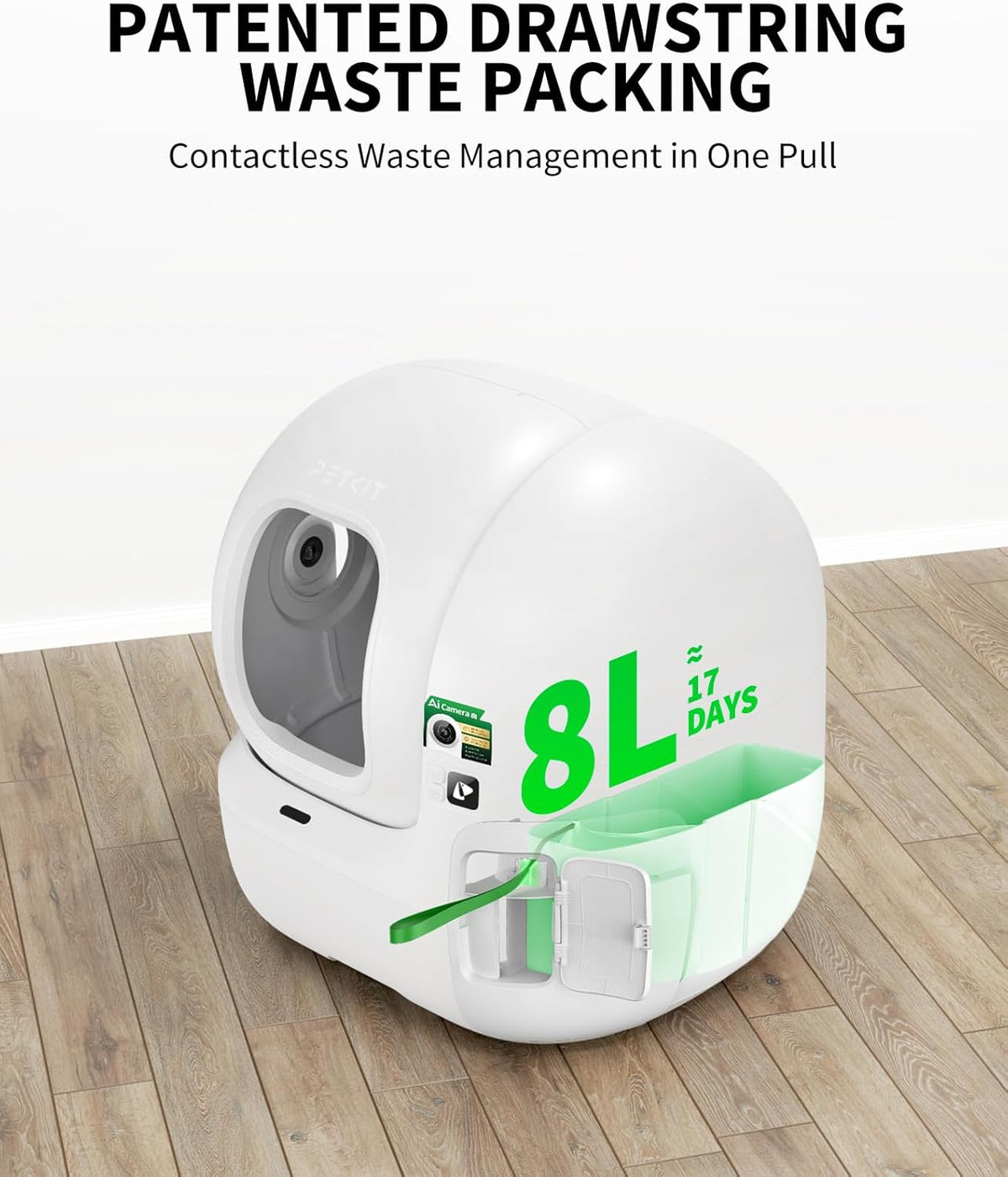 PETKIT 2025 Purobot Max Pro AI-Camera Self Cleaning Cat Litter Box, 210° Wide Angle Lens Night