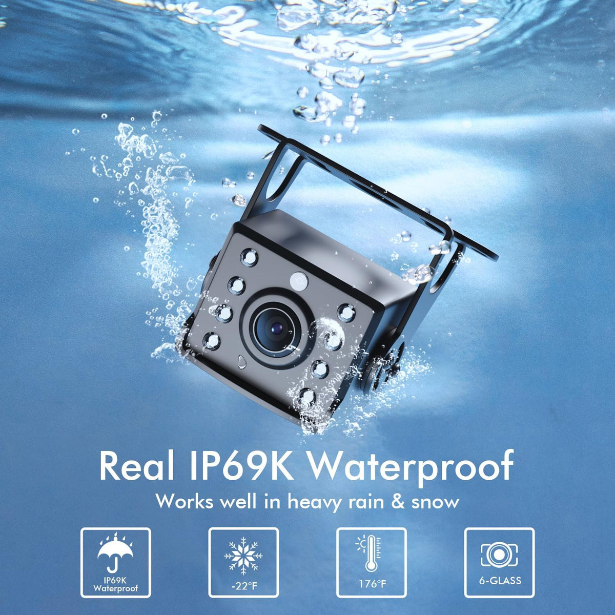 RV Backup Camera Plug and Play, 7'' Backup Camera for Truck Trailer, No Delay, 1080P HD, 2