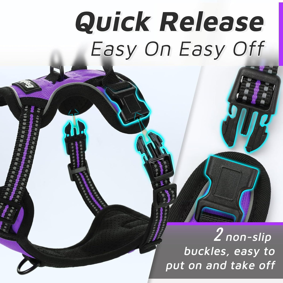 Eagloo Small Dog Harness No Pull, Service Vest with Reflective Strips and Control Handle
