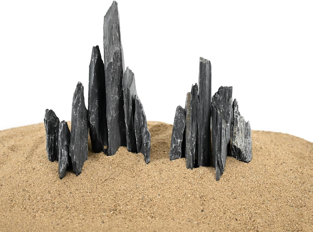 Natural Slate Stone Rocks 2 to 4 inch Aquariums Stone for Aquascaping,Terrariums,Reptile