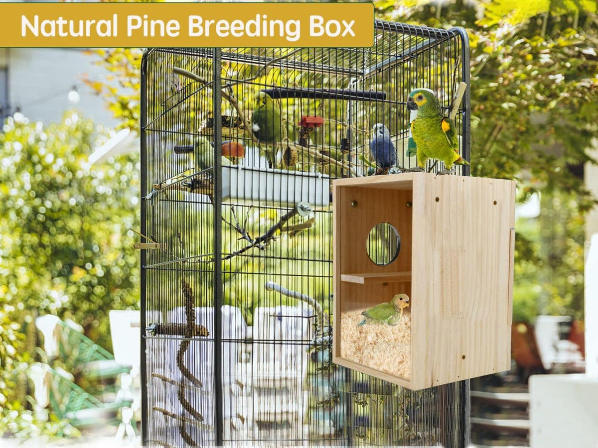 Bird Nest Box Parakeet Breeding Nest Box Bird Nest House Wooden Acrylic Transparent Breeding Box