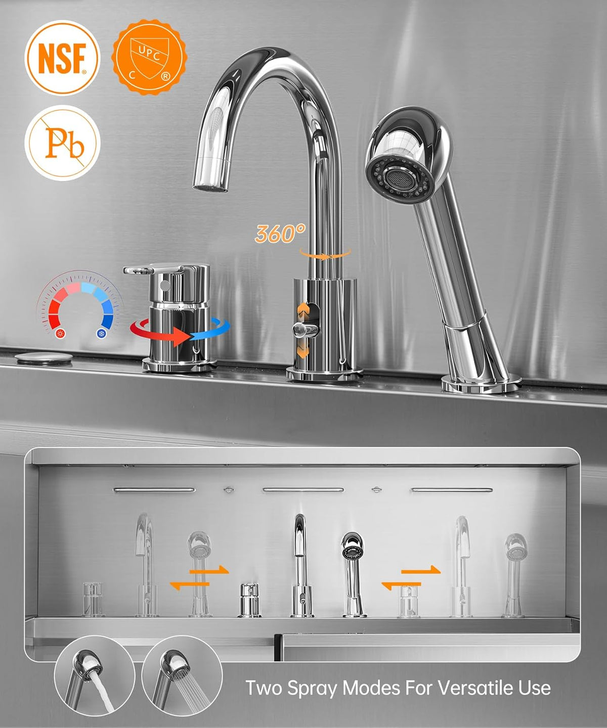 polimo Dog Wash Station with Pet Dryer & LED, Professional Dog Bathing Station for Large, Medium &