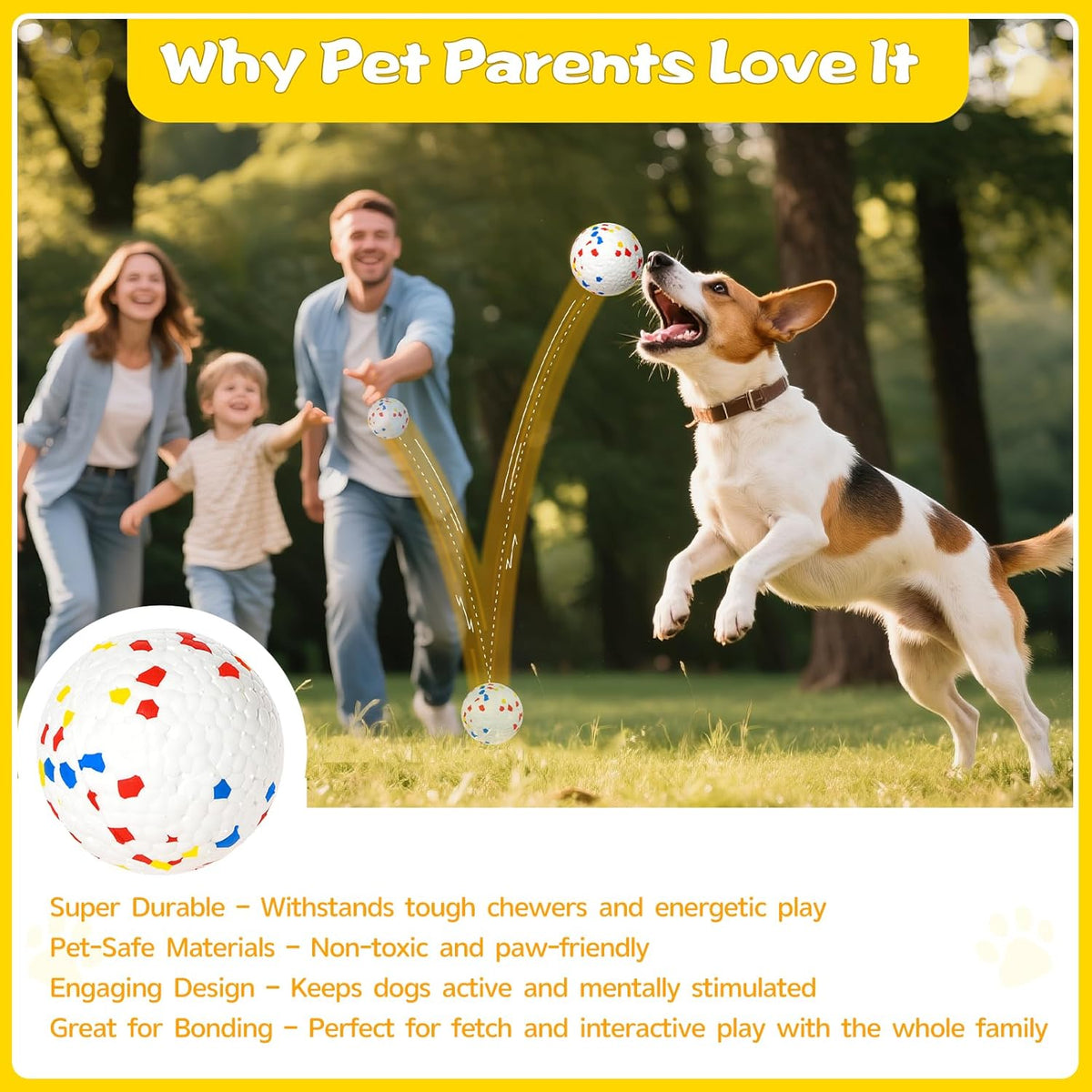 Dog Ball, 2.5 inch Dog Toy for Aggressive Chewers,ETPU Material Durable Ball for