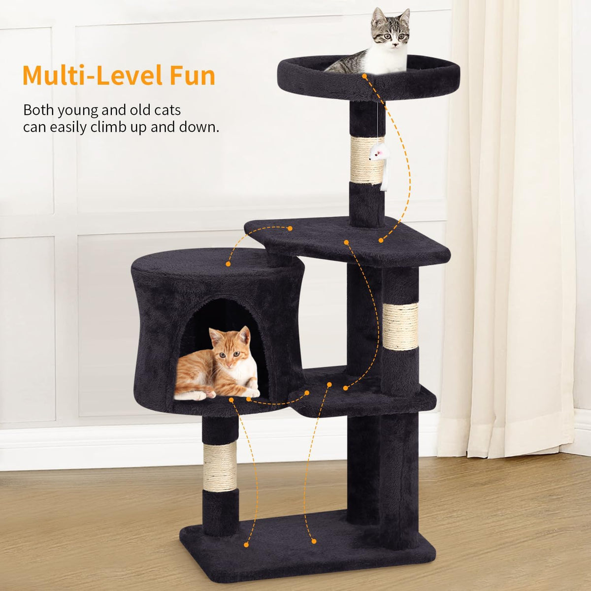 BestPet Cat Tree 36 inch Tall Scratching Toy Activity Centre Cat Tower Cat Condo Multi-Level