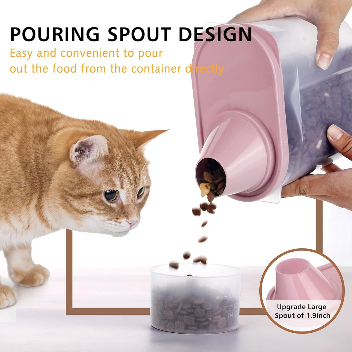 GreenJoy 2 Pack 2lb/2.5L Pet Food Storage Container with Measuring Cup, Can Covers and Bowl for