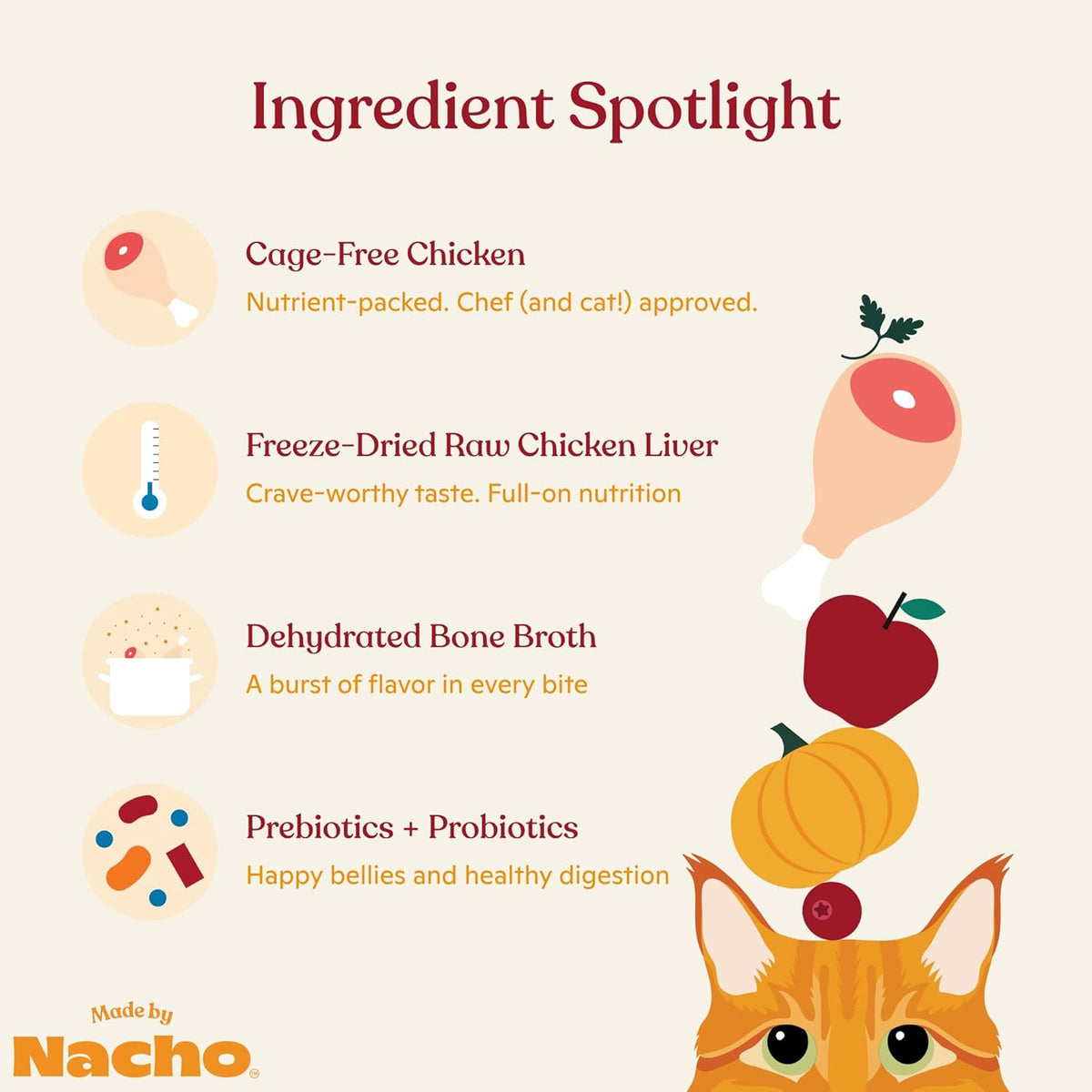 Made by Nacho Dry Cat Kibble 10lb Bag, High Protein Premium Cat Food with Freeze-Dried Pieces
