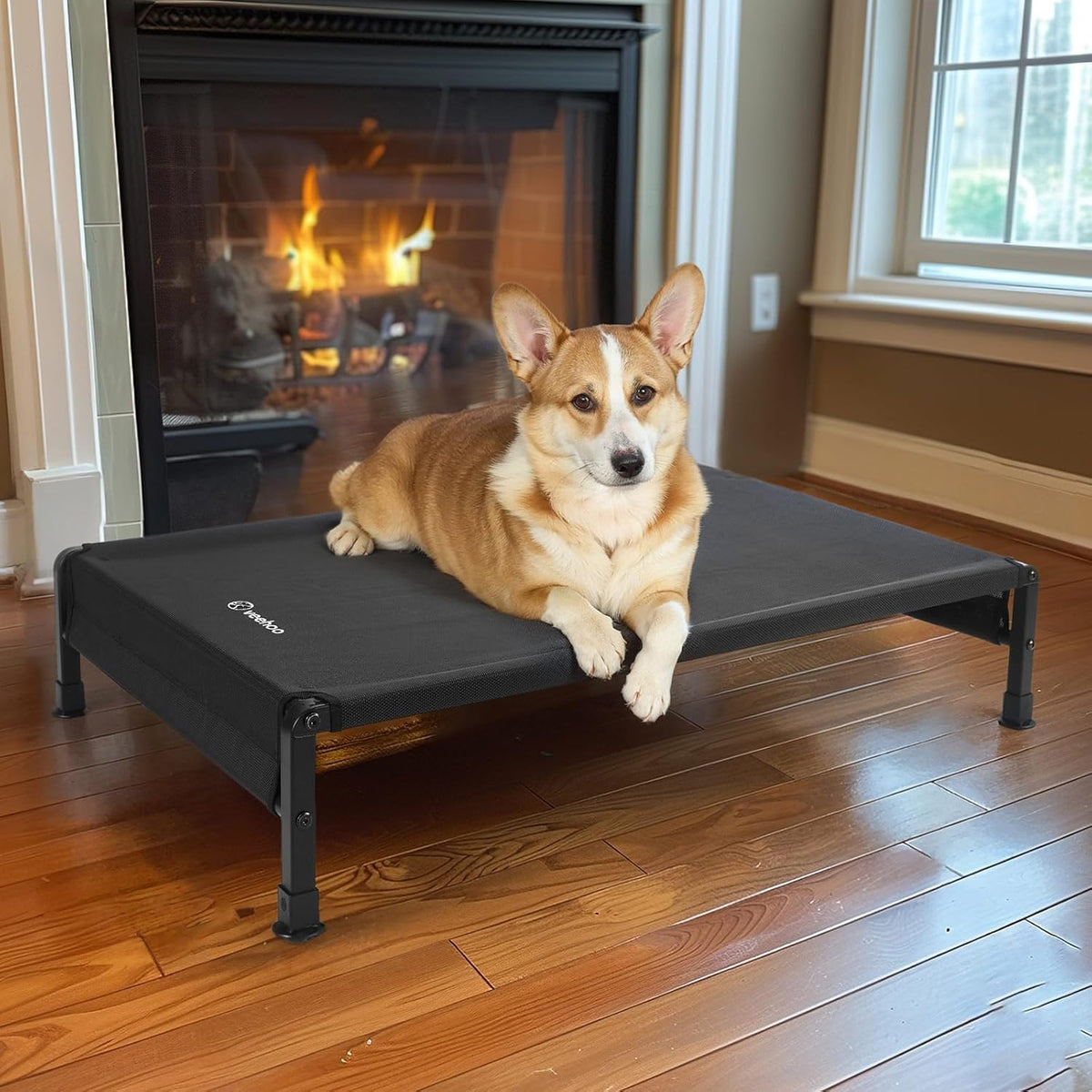 Veehoo Cooling Outdoor Dog Bed, Heavy Duty Elevated Pet Bed with Washable & Breathable Teslin Mesh