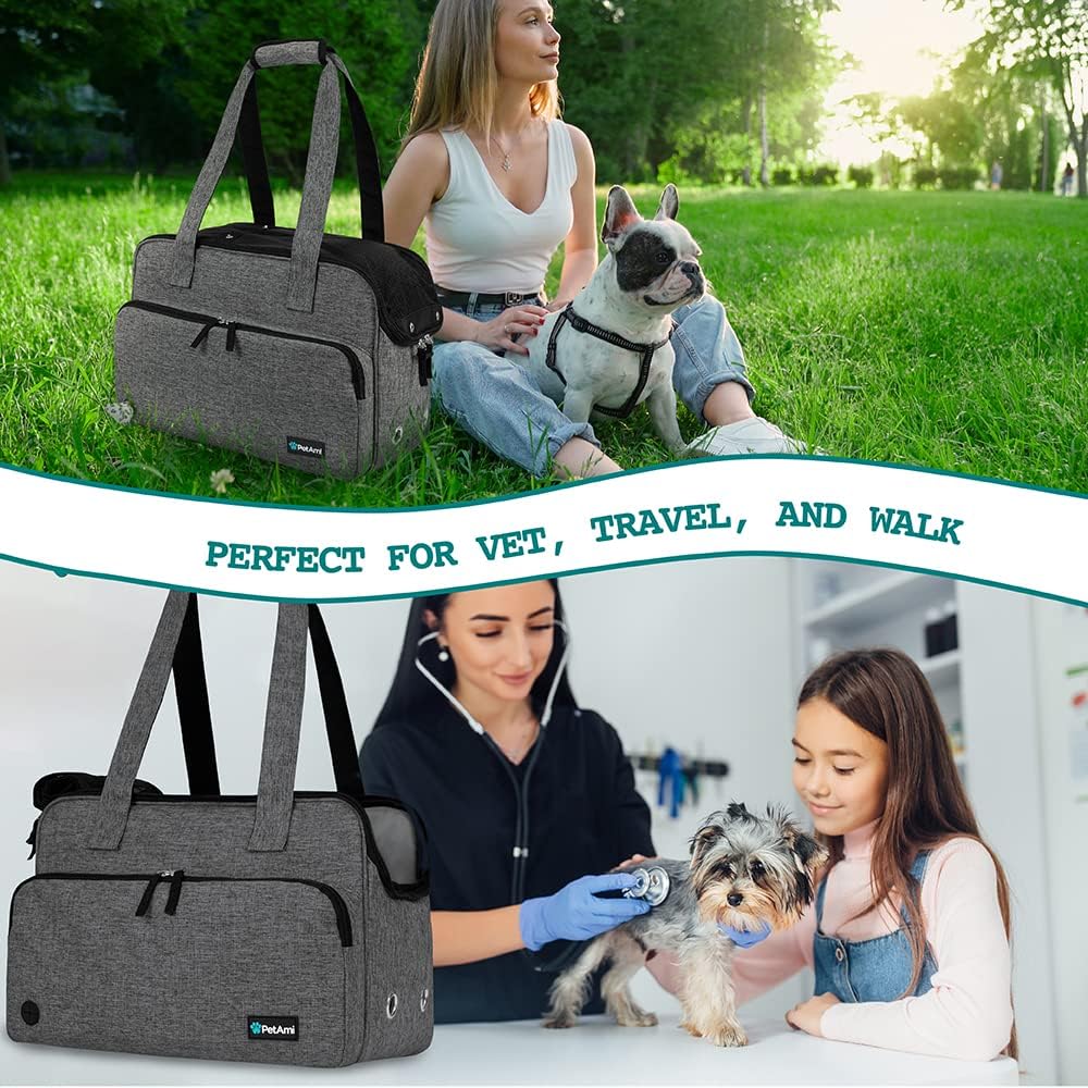 PetAmi Small Dog Purse Carrier, Soft-Sided Pet Carrier Bag with Pockets, Portable Puppy Cat Travel