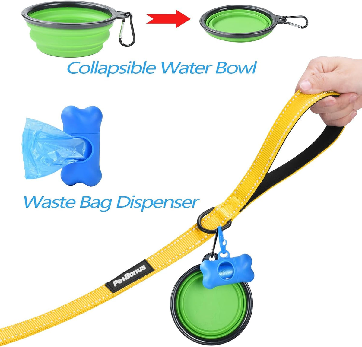 PetBonus Double Dog Leash, No Tangle Dual Leash, Reflective Walking Training Lead, 4 Comfortable