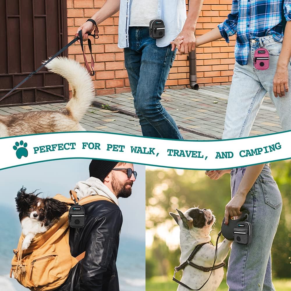 PetAmi Dog Poop Bag Holder for Leash, Dog Pet Waste Bag Dispenser For Poop With Clip, Doggy Puppy
