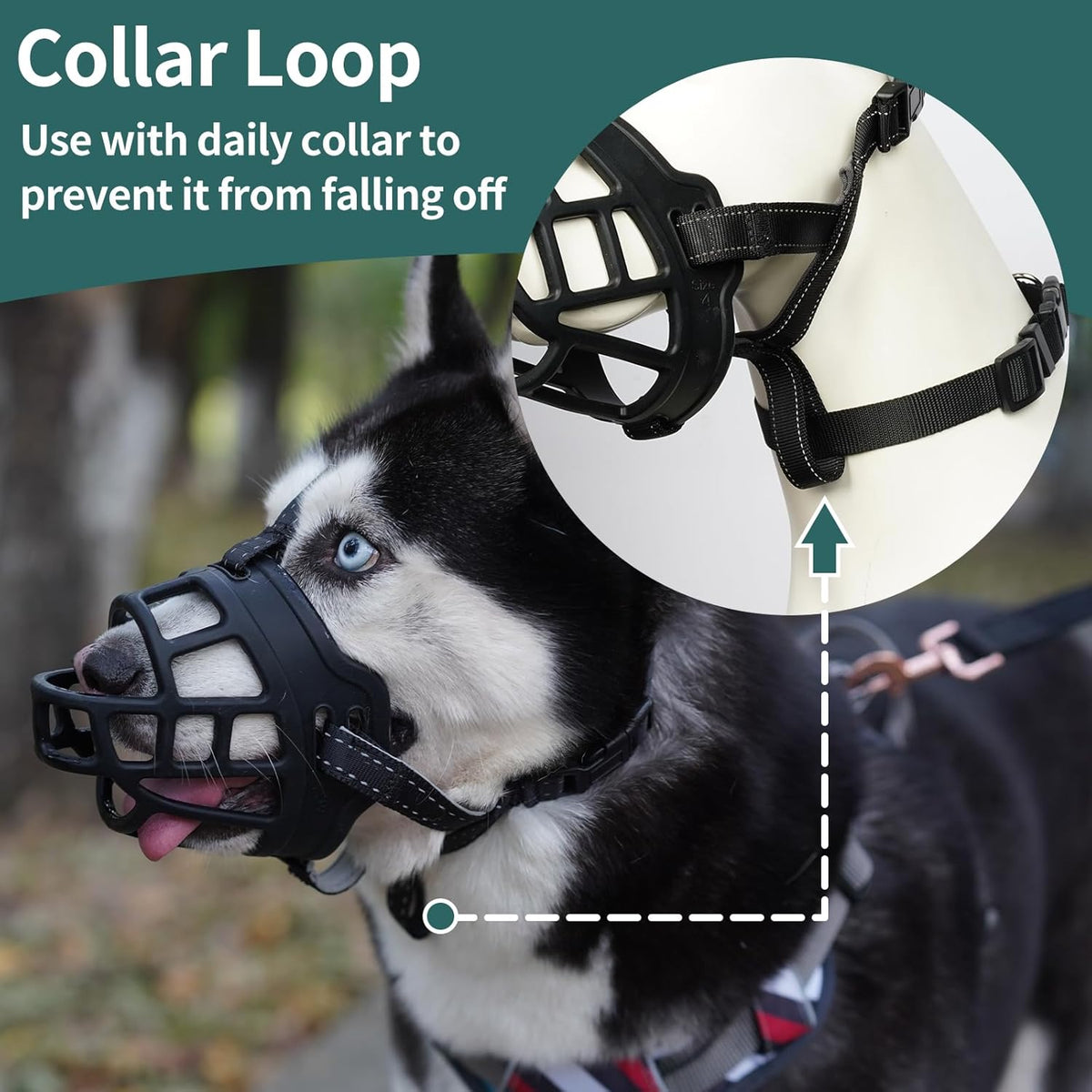 BARKLESS Dog Muzzle, Silicone Basket Muzzle for Small Medium Large Dogs, Soft Cage Mouth Cover