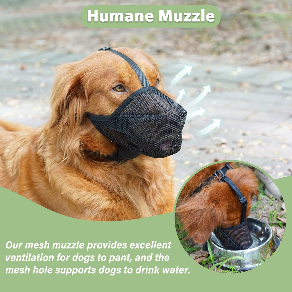 Mayerzon Dog Muzzle, Patented Soft Mesh Muzzle for Small Medium Large Dogs for Scavenging Biting