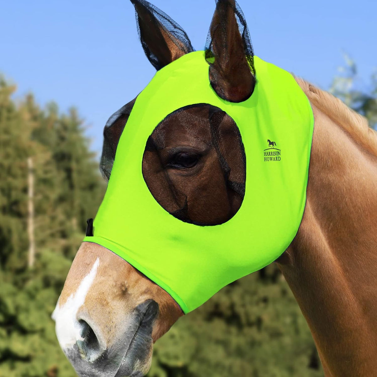 Harrison Howard Super Comfort Stretchy Fly Mask Large Eye Space with UV Protection Soft on Skin