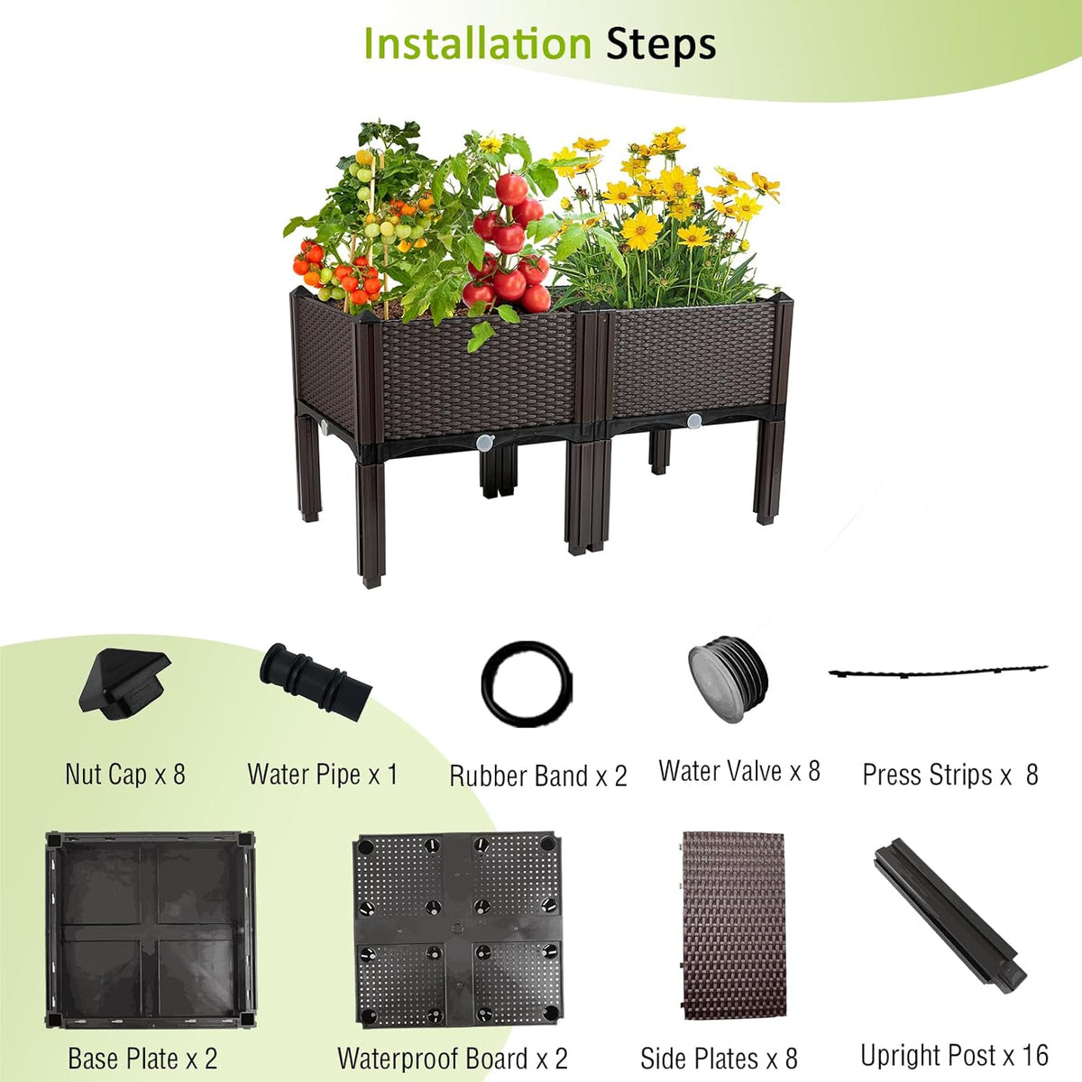 Raised Garden Bed with Legs Planters for Outdoor Plants pots Elevated Garden Boxes Garden Patio