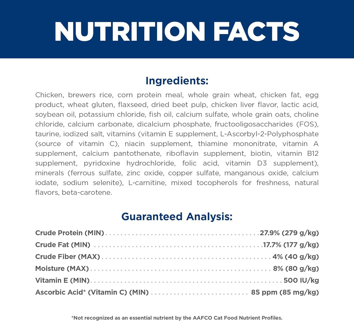 Hill's Science Diet Adult 11+, Senior Adult 11+ Premium Nutrition, Dry Cat Food, Chicken Recipe