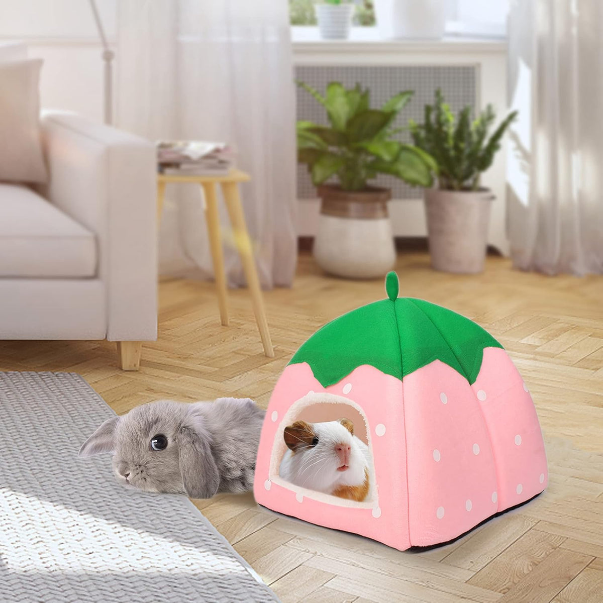 Guinea Pig Hideout Bed Rabbit House Cave Accessories Cozy Hide-Out for Bunny Hedgehog Ferret