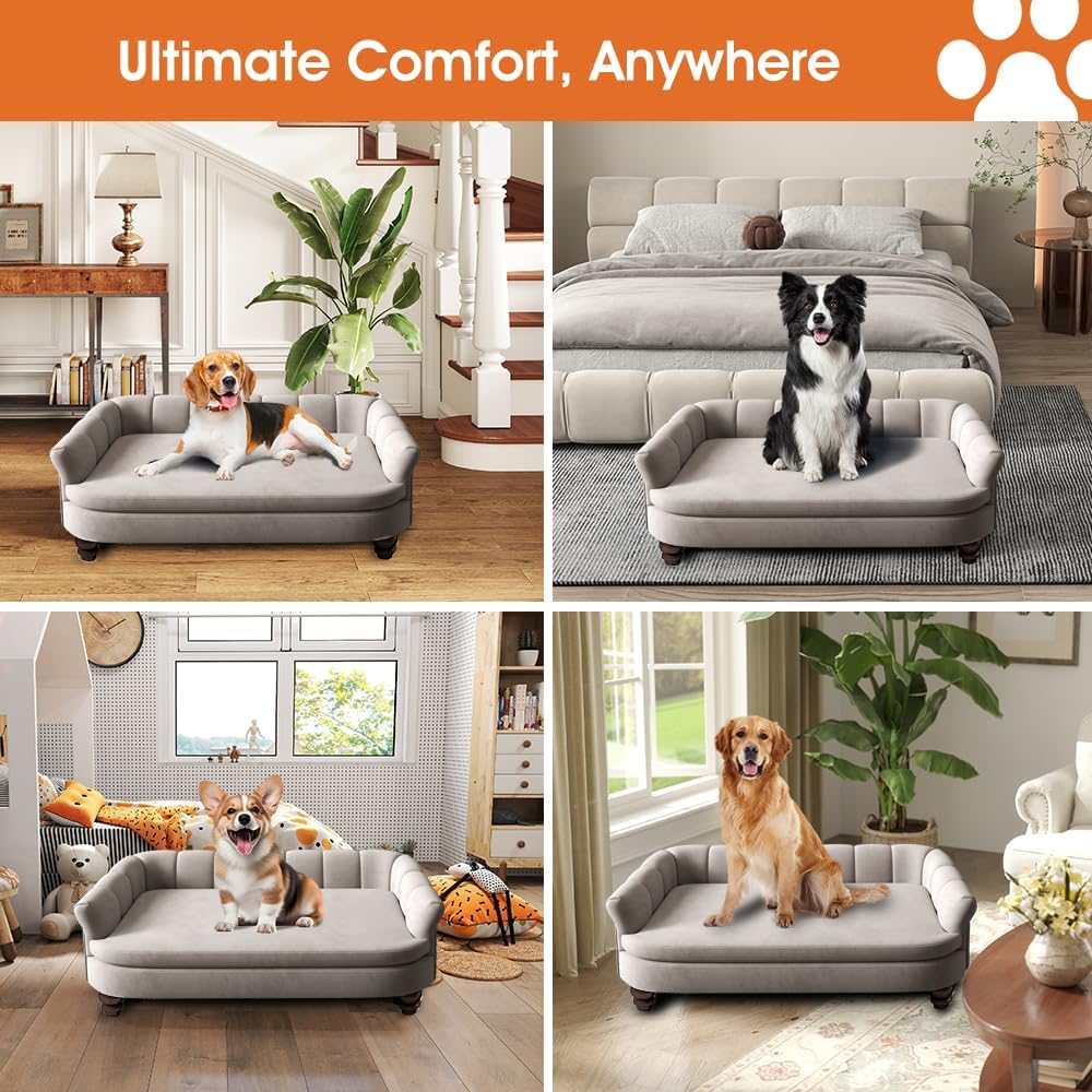 Dog Couch Sofa Bed, Comfortable Pet Sofa for Large and Medium Dogs, Soft Velvet Cushion, Durable