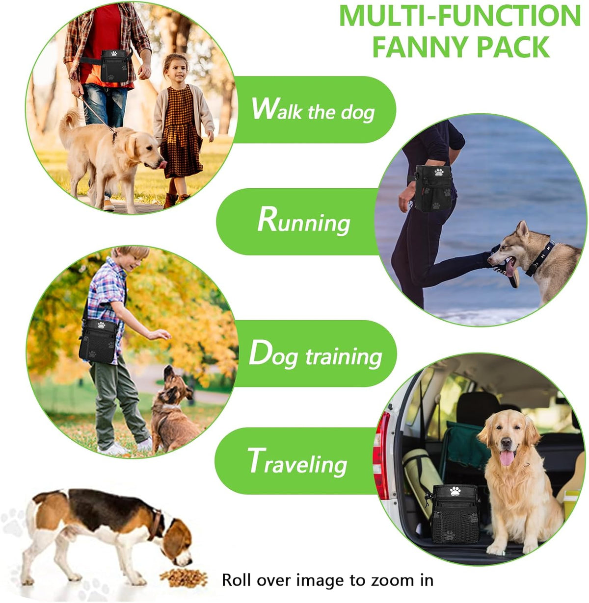 Dog Treat Pouches for Pet Training, Treat Pouches for Pet Training,Large Dog Treat Training Pouch