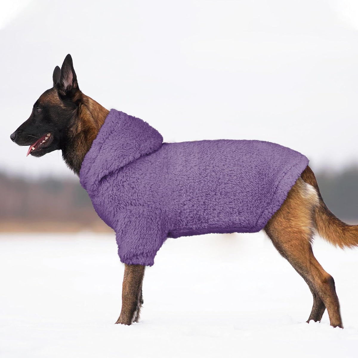 Fuzzy Dog Sweaters for Large Dogs Pet Hoodie Clothes Warm Soft Pet Coats Hooded Sweatshirt Dog