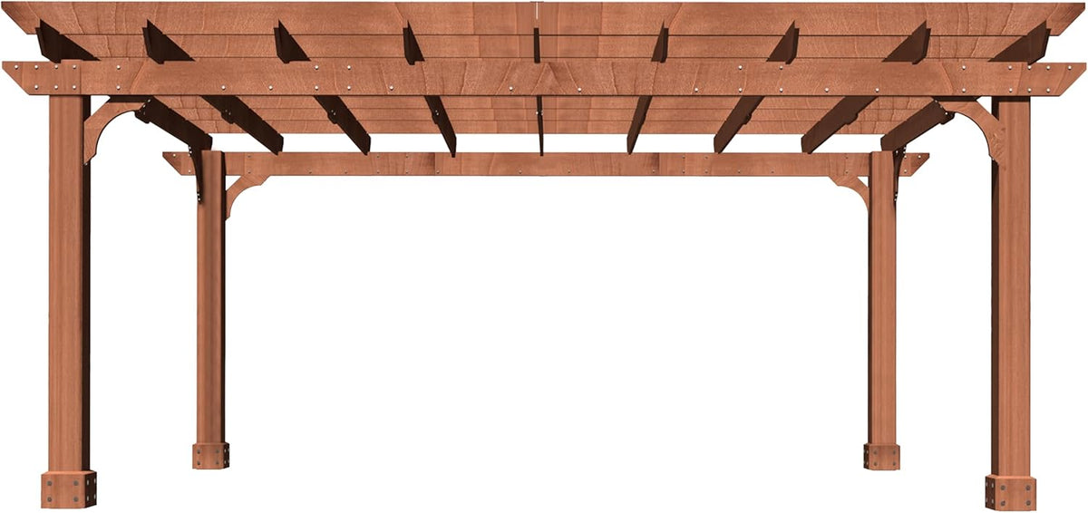 MUPATER 12x14 FT Wooden Pergola, Cedar Pergola Kit with Roof, Outdoor Garden Shelter for Backyard