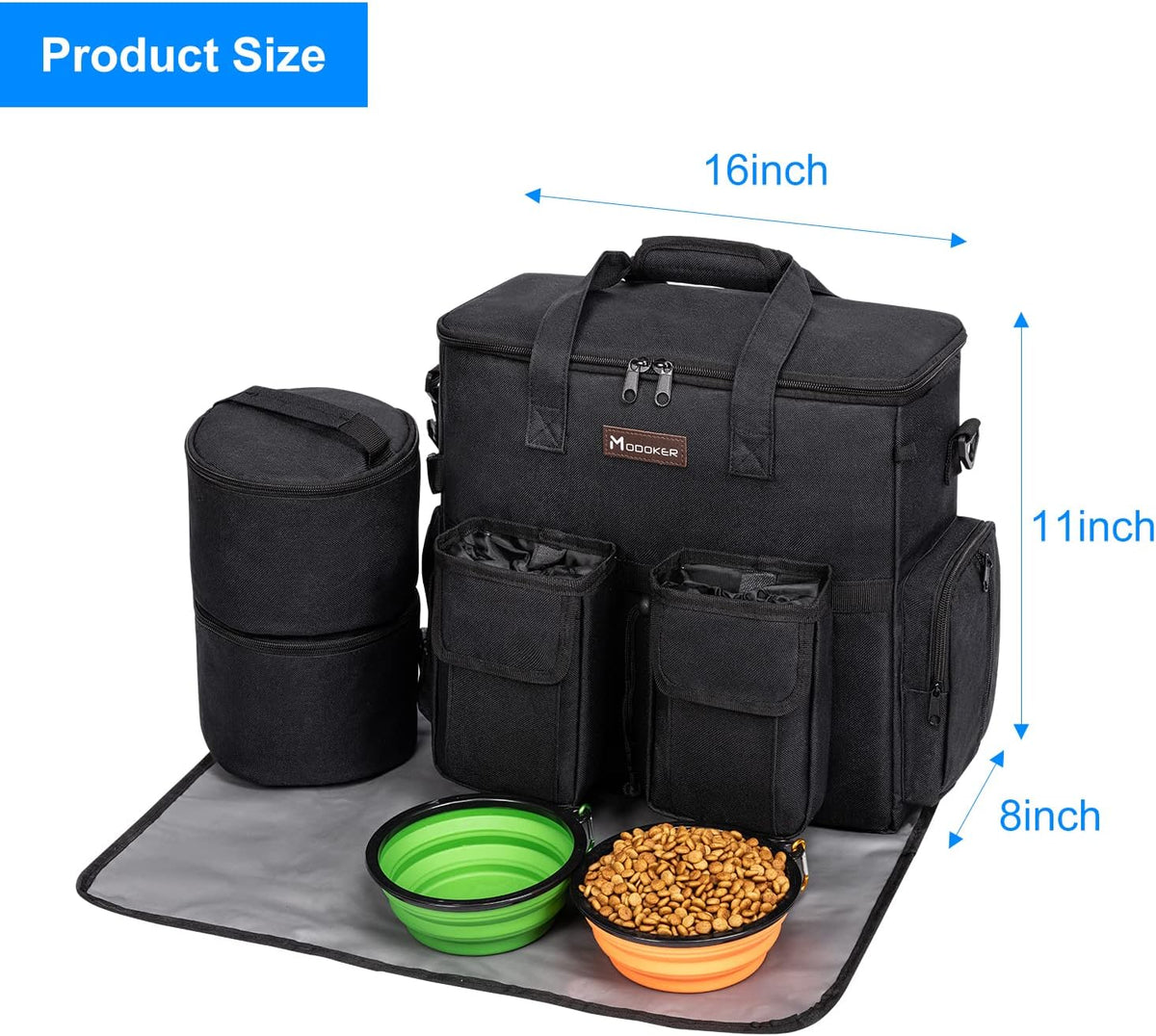 Dog Travel Bag, Airline Approved Pet Travel Bag with 2 Dog Treat Training Pouches for Weekend Pet