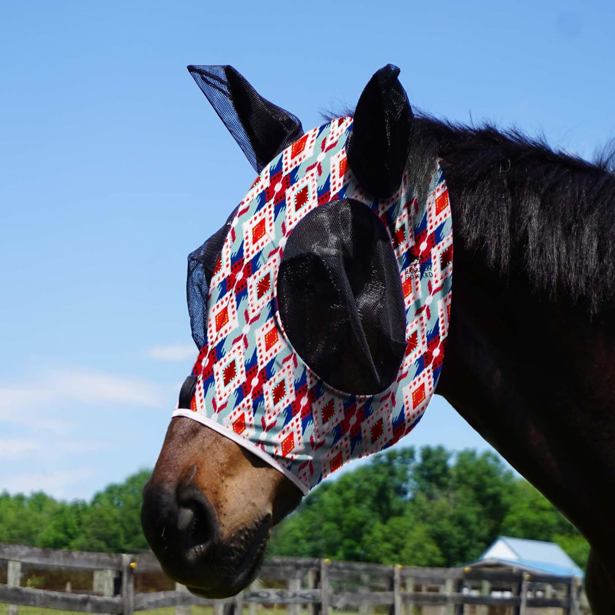Harrison Howard Super Comfort Stretchy Fitting Horse Fly Mask with UV Protection Soft on Skin with