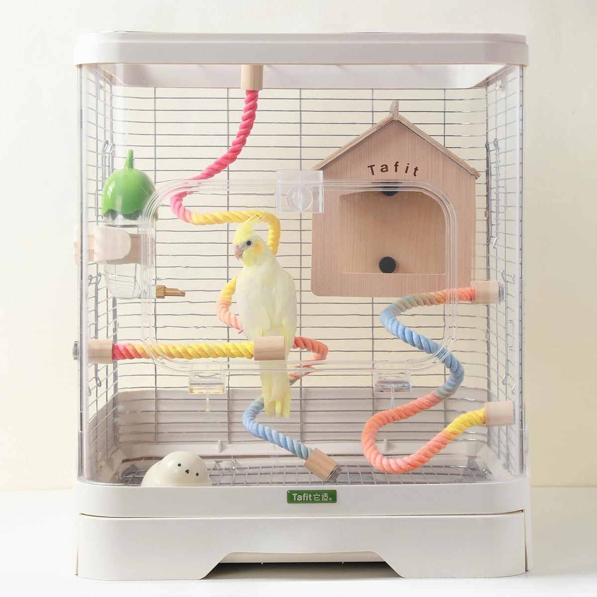 Multi-Color Rope Bird Perch Toys for Parrot Cage Stand, Climbing Swing Accessories for Cockatiel