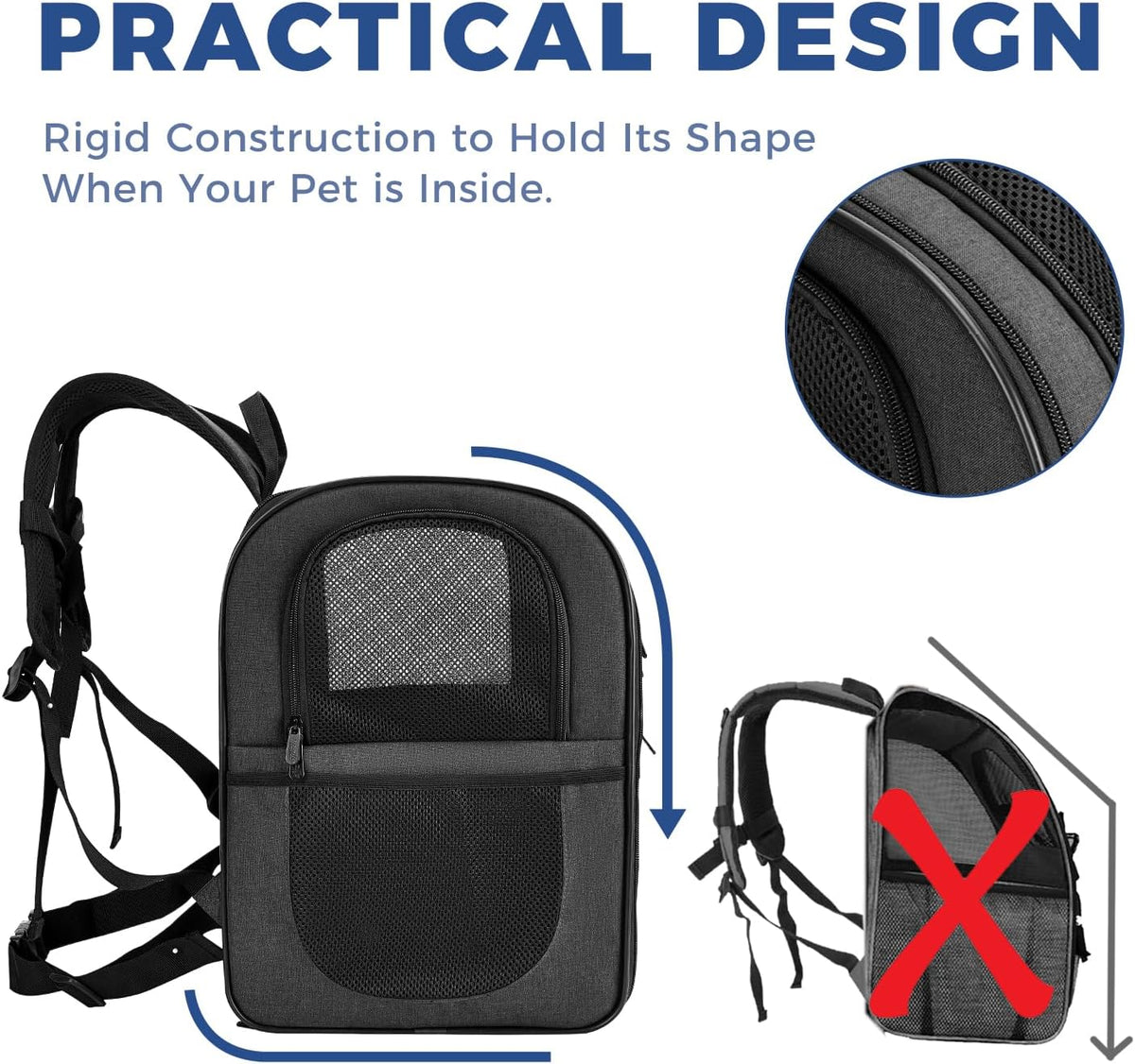 Apollo Walker Dog & Cat Carrier Backpack for 4-15lb Pets - Ventilated Safe Design with Padded Back