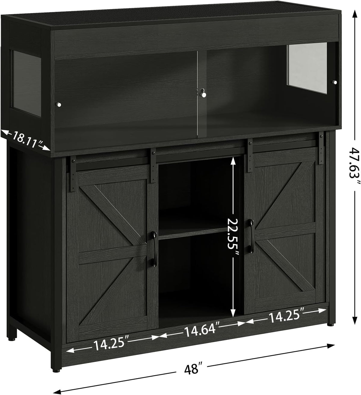 60 Gallon Reptile Terrarium with Stand, Terrarium Enclosure with Acrylic Doors, Storage Cabinet