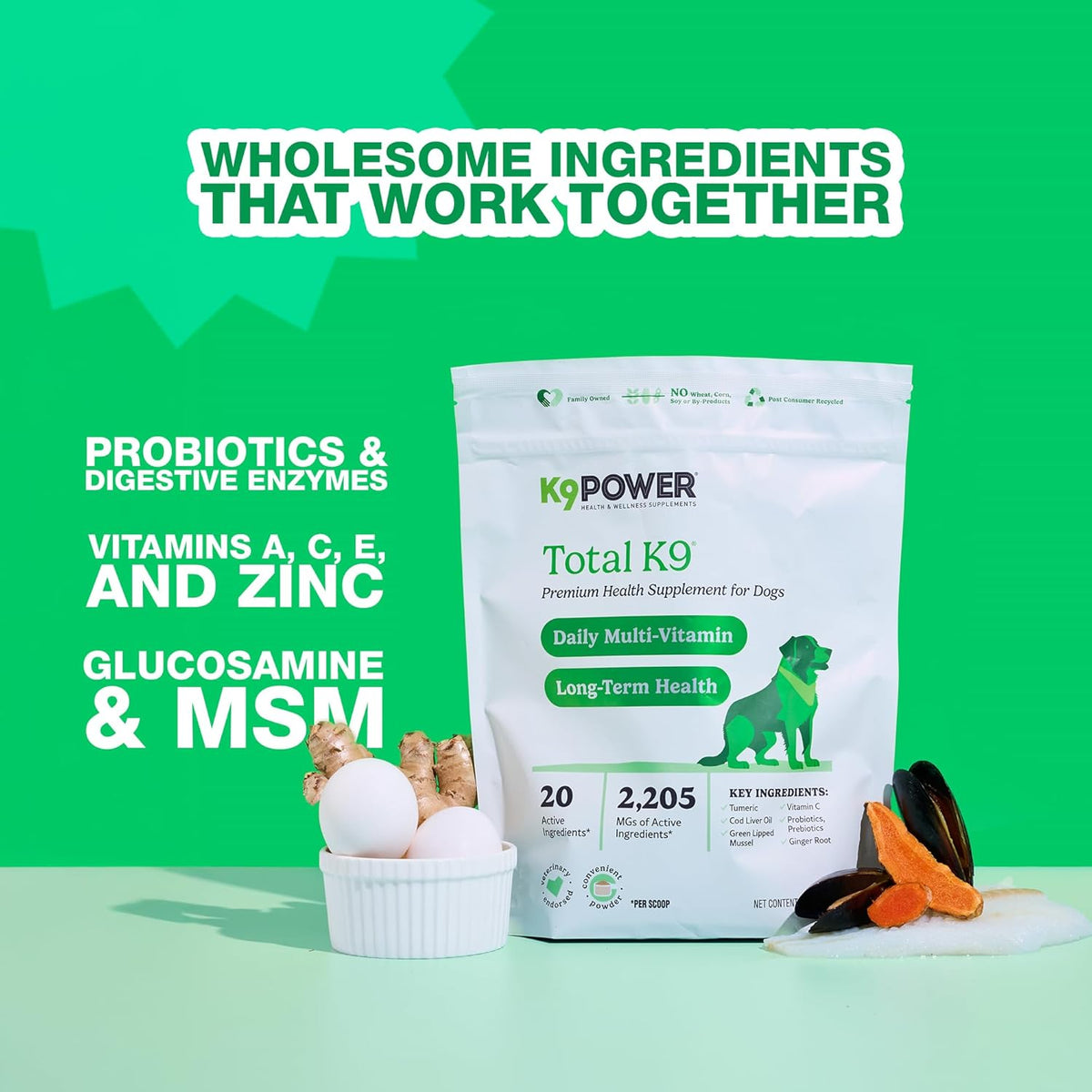 K9 Power Total K9 for Dogs 1lb - Supports Joint Health - Boosts Immune Function -Enhances Muscle