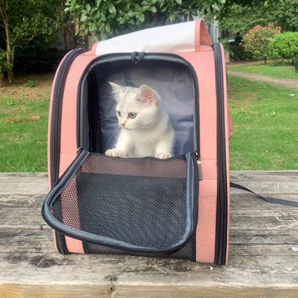 Texsens Pet Carrier Backpack with Window Blind for Small Cats Dogs, Ventilated Design, Safety