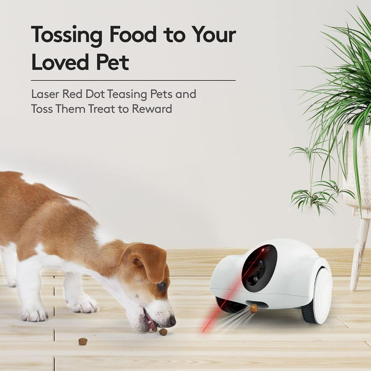 Pet Cameras with Phone App 15 Days Long Standby Pet Robot for Dog Treat Dispenser Feeder 1080P Full