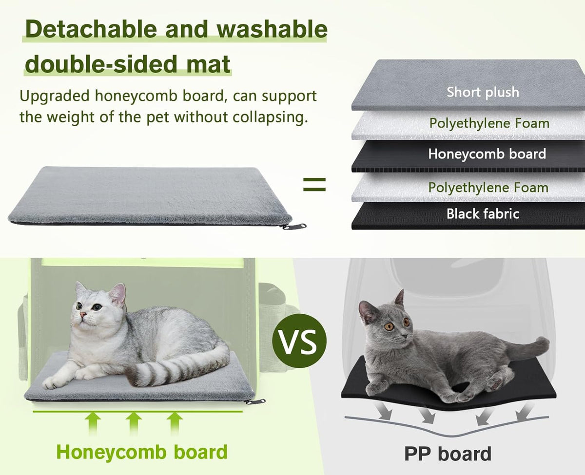Pecute Pet Carrier Backpack, Cat Backpack Carrier, Expandable with Breathable Mesh for Small Dogs