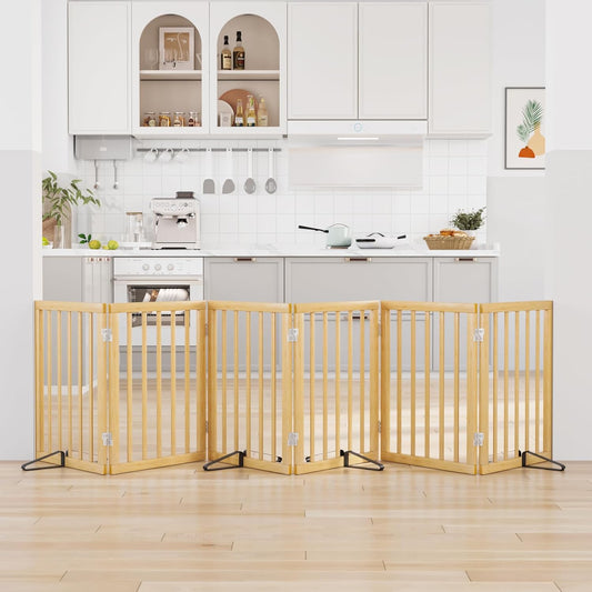 Extra Wide Dog Gates for Doorways, Bamboo Dog Gates for The House Stairs, Freestanding Pet Gates
