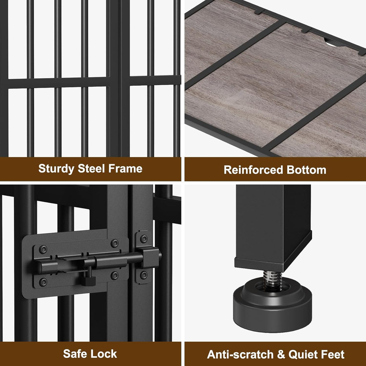 Easycom 41" Dog Crate Furniture Foldable, No Assembly Decorative Dog Kennel Indoor, Dog Crates for