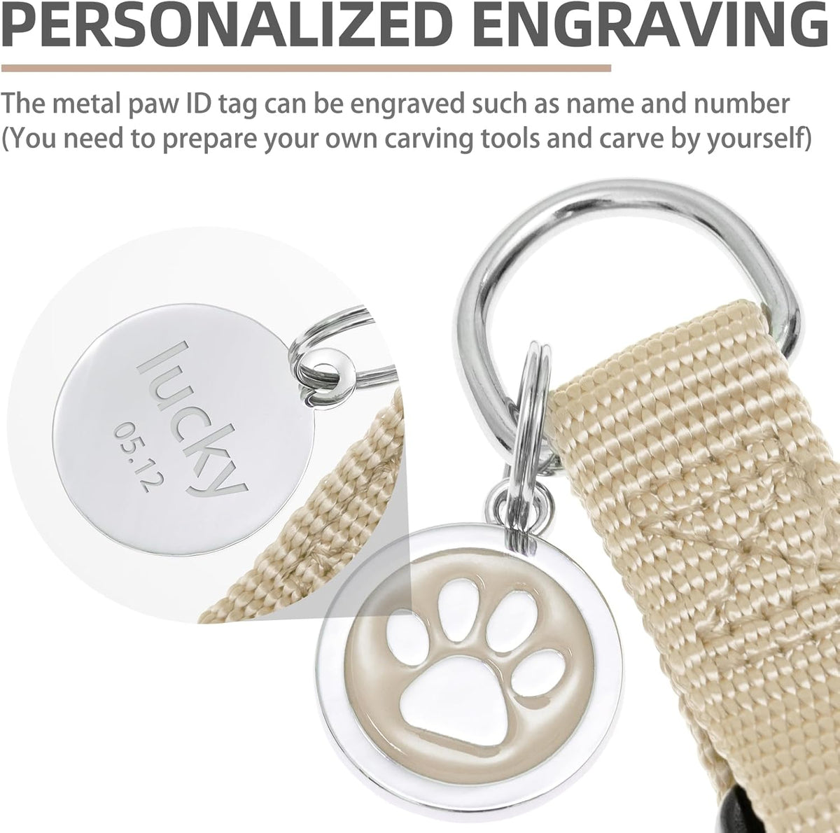 PUPTECK No Pull Dog Harness Soft Adjustable Basic Nylon Step in Puppy Vest Outdoor Walking with ID