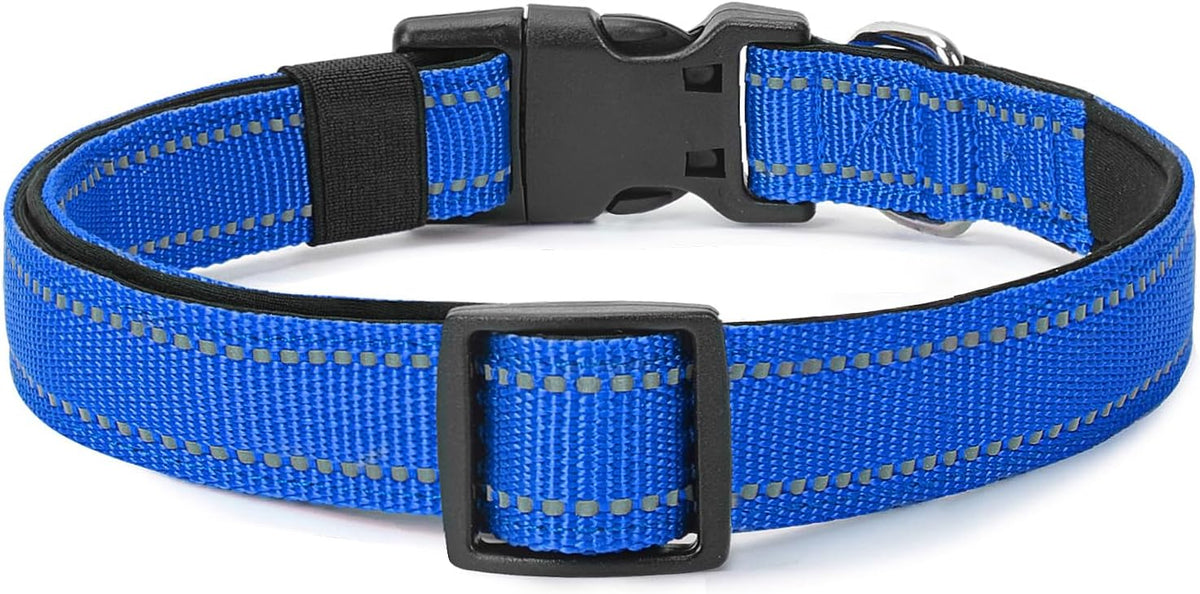 Reflective Dog Collar Padded with Soft Neoprene Breathable Quick Release Basic Dog Collars for