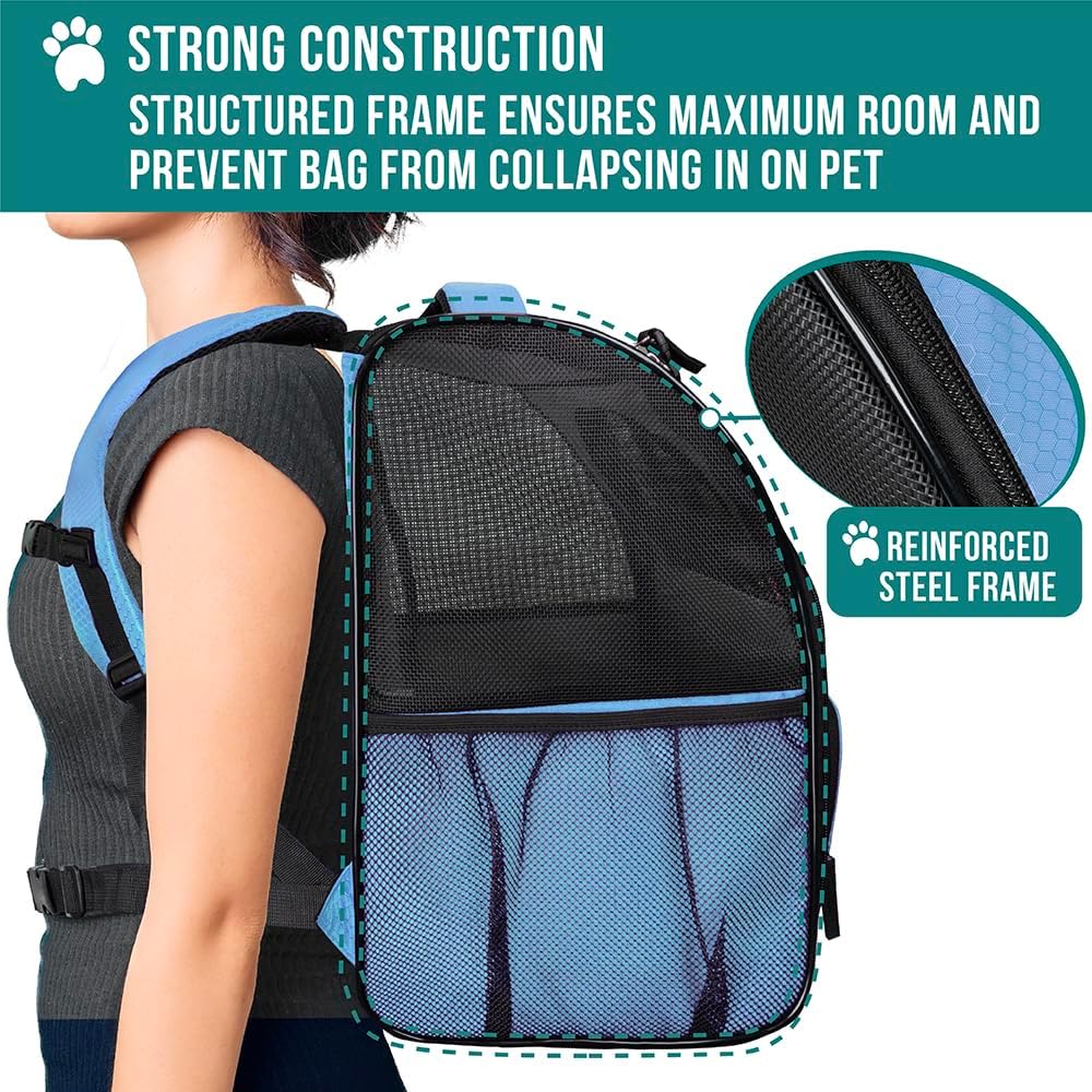 PetAmi Dog Backpack Carrier for Small Large Cat, Pet, Puppy, Ventilated Pet Hiking Backpack Travel