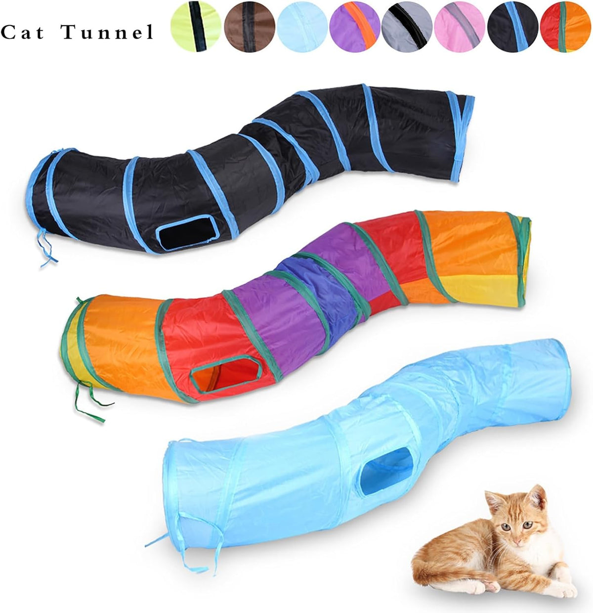 iCAGY Cat Tunnel for Indoor Cats Interactive, Rabbit Tunnel Toys, Pet Toys Play Tunnels for Cats